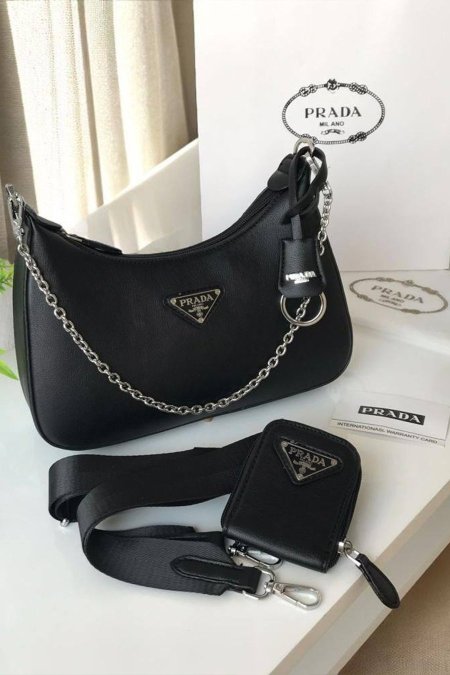 شنطة - Prada Leather / شامل العلبة - اسود <br> <span class='text-color-warm'>نفدت الكمية</span>